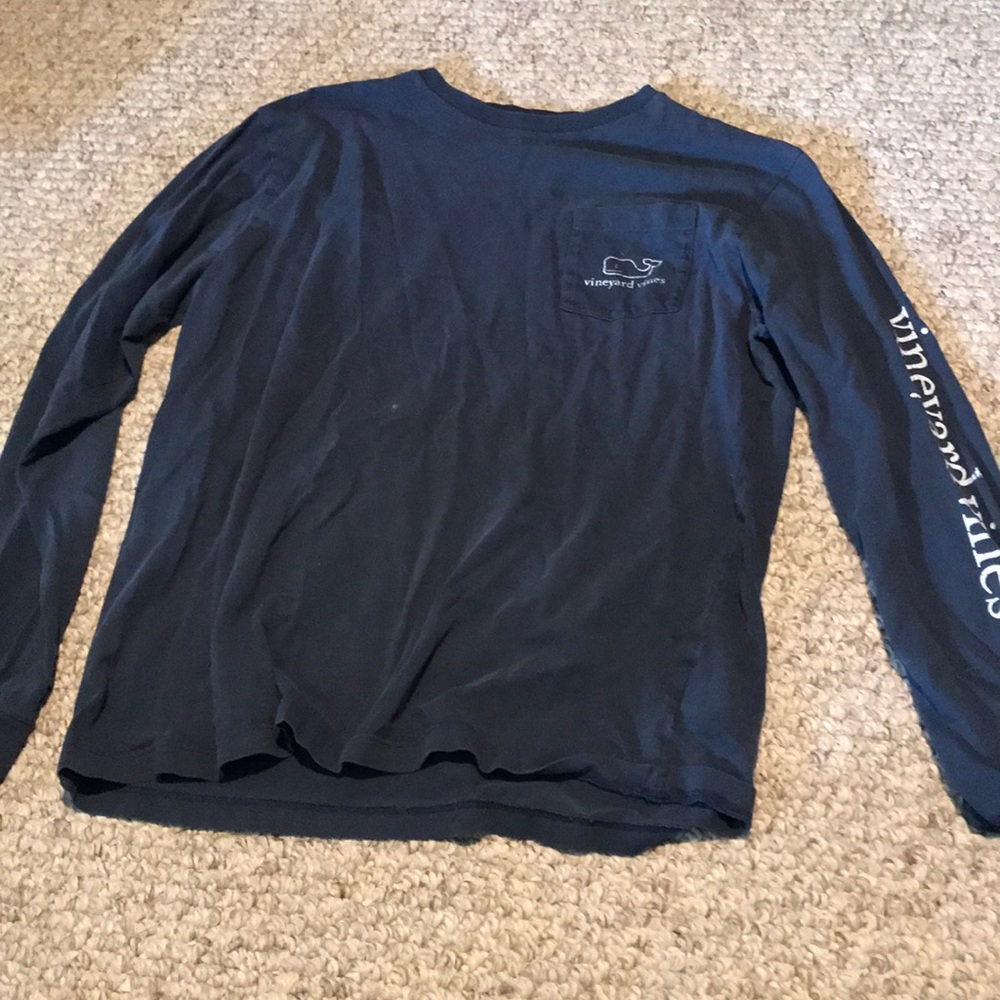 navy blue long sleeve top